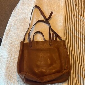 Madewell Brown Leather Transport Medium Tote Bag